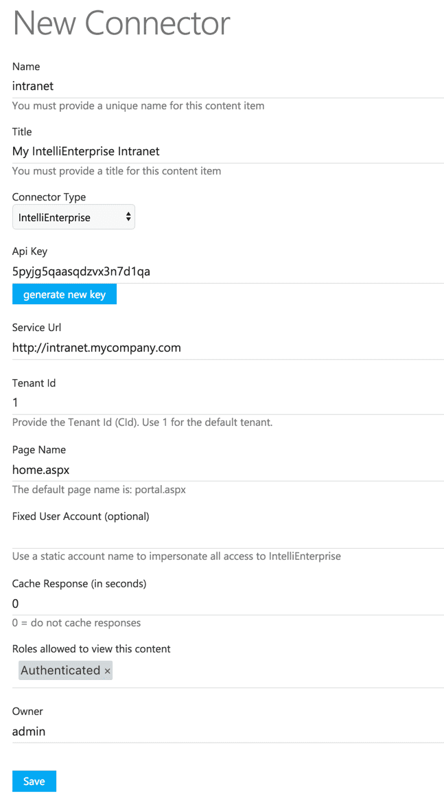 Connector to Intranet
